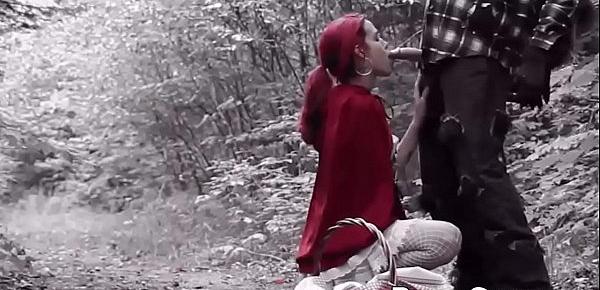  Little Red Riding Hood fucked on the sweet forest trail